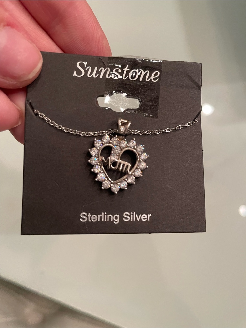 Sterling silver mom necklace